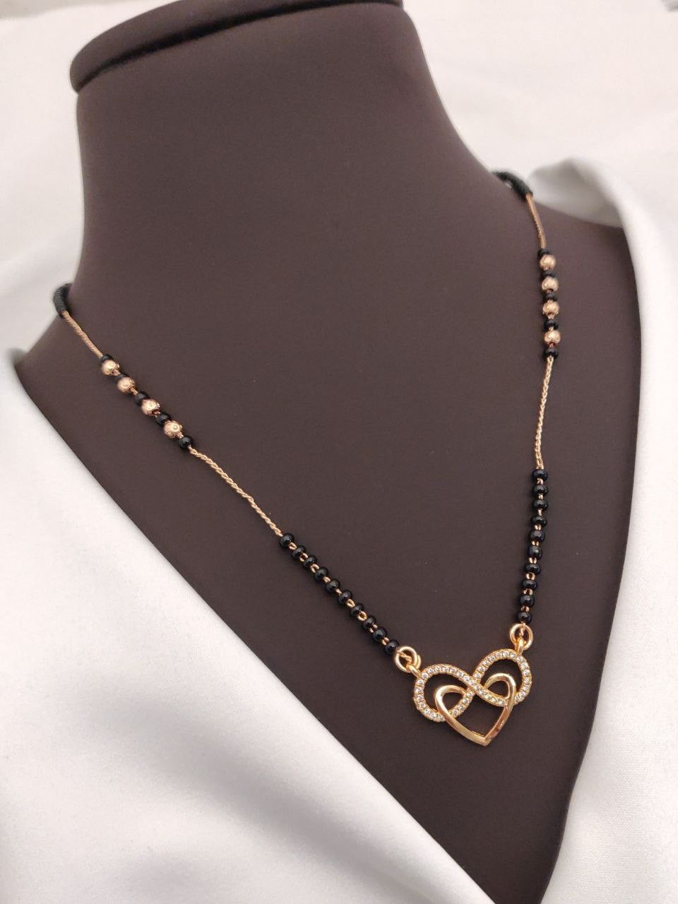 Infinity With Heart Stylish Gold Platted Mangalsutra for Women