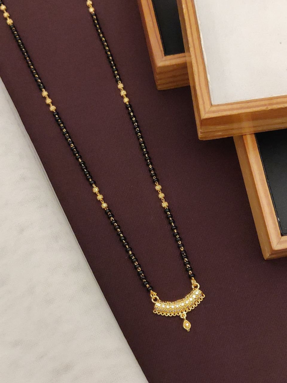 Fancy Pendal Micro Gold plating Daily wear Mangalsutra For Women