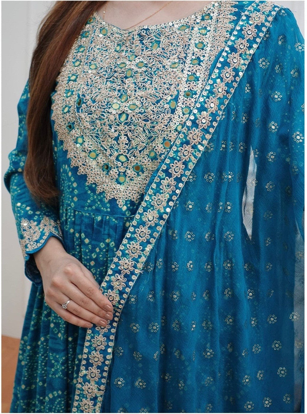 Bollywood Style Partywear Designer Women Blue Sharara Suit Set