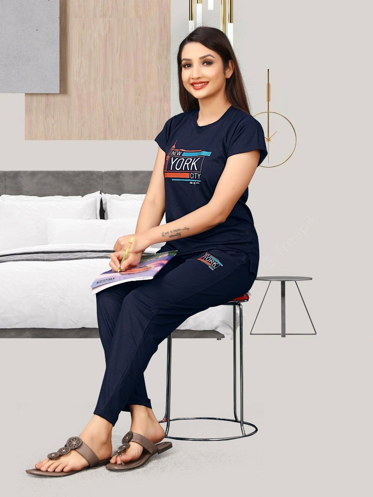 Women Navy Blue  Always New Comfort Night Suit Collection